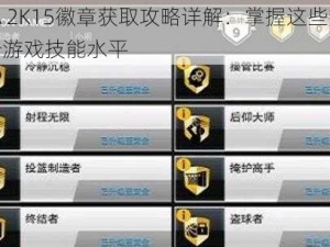 NBA 2K15徽章获取攻略详解：掌握这些方法提升游戏技能水平