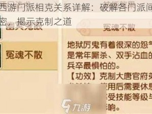 梦幻西游门派相克关系详解：破解各门派间的胜负秘密，揭示克制之道