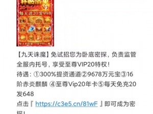 九天诛魔VIP专属价格表：全面解析尊贵权益与独家优惠