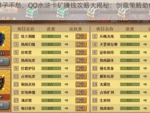 没有银子不愁，QQ水浒卡矿赚钱攻略大揭秘：创意策略助你轻松致富