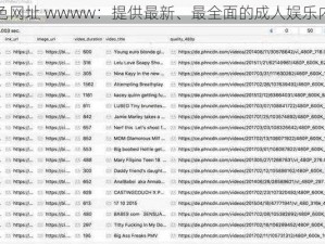 黄色网址 wwww：提供最新、最全面的成人娱乐内容