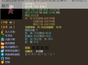 大话西游手游年神兽年加点攻略全解析：助你战力飙升