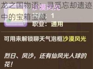 龙之国物语：寻觅忘却遗迹中的宝箱宝藏