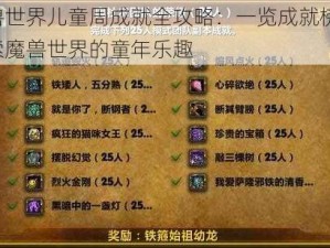 魔兽世界儿童周成就全攻略：一览成就榜单，探索魔兽世界的童年乐趣