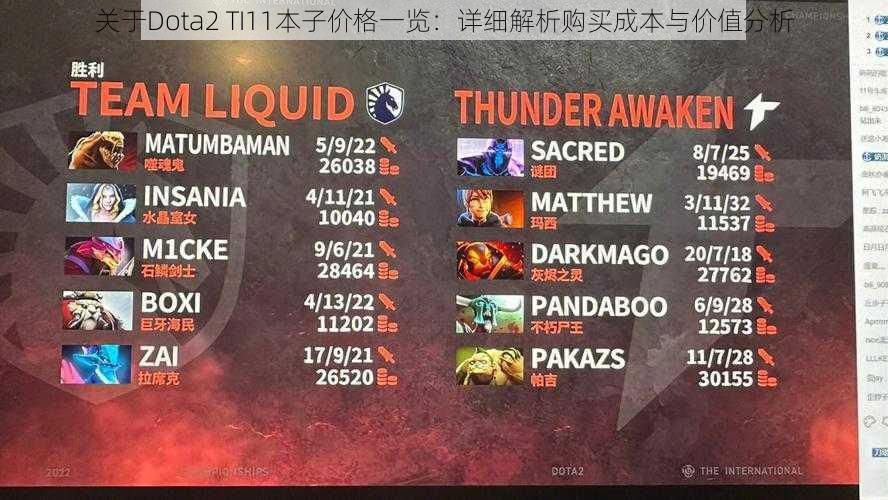 关于Dota2 TI11本子价格一览：详细解析购买成本与价值分析