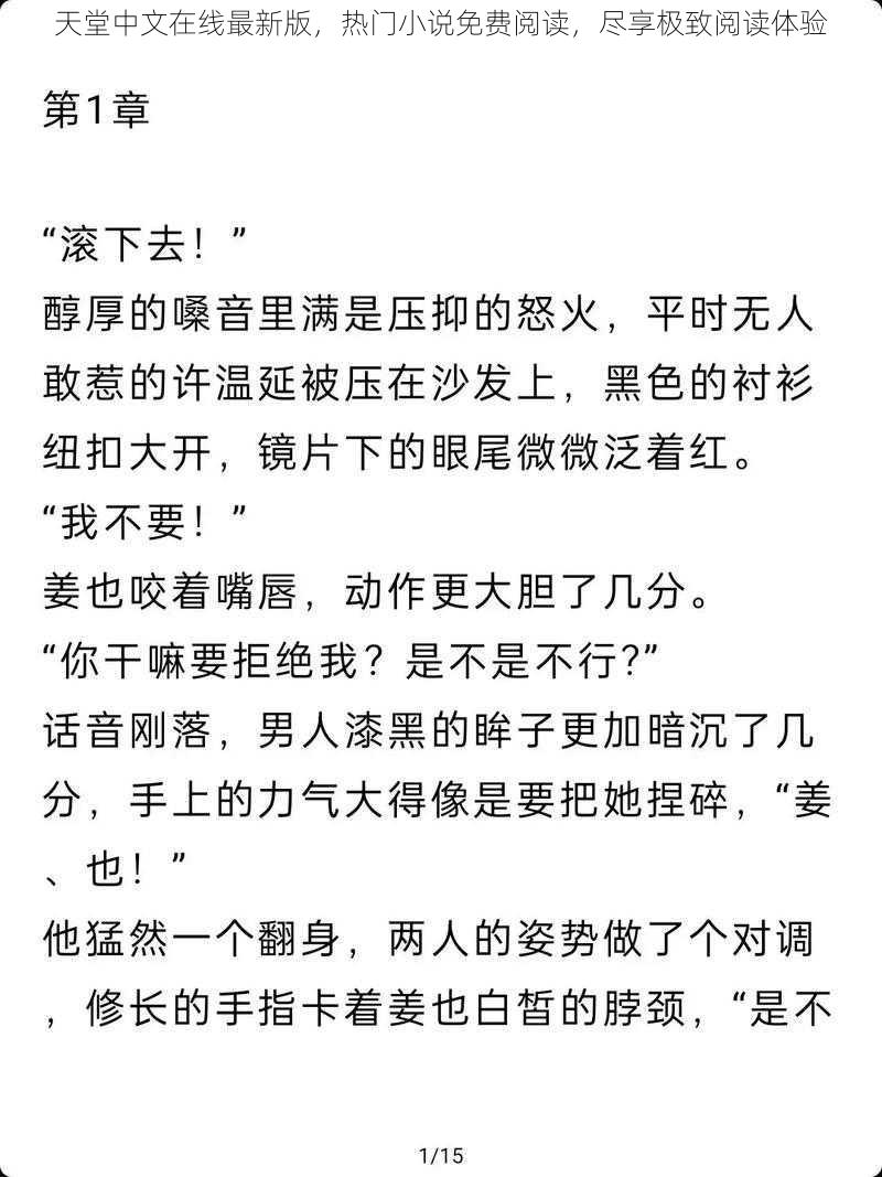 天堂中文在线最新版，热门小说免费阅读，尽享极致阅读体验