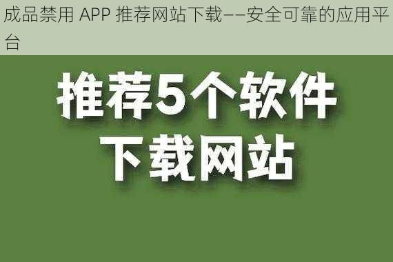 成品禁用 APP 推荐网站下载——安全可靠的应用平台