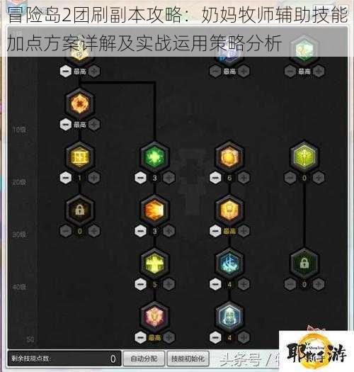 冒险岛2团刷副本攻略：奶妈牧师辅助技能加点方案详解及实战运用策略分析