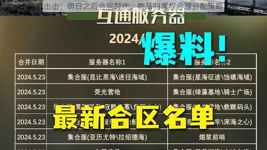 伺机出击：明日之后合居时代，物品归属权合理分配策略详解