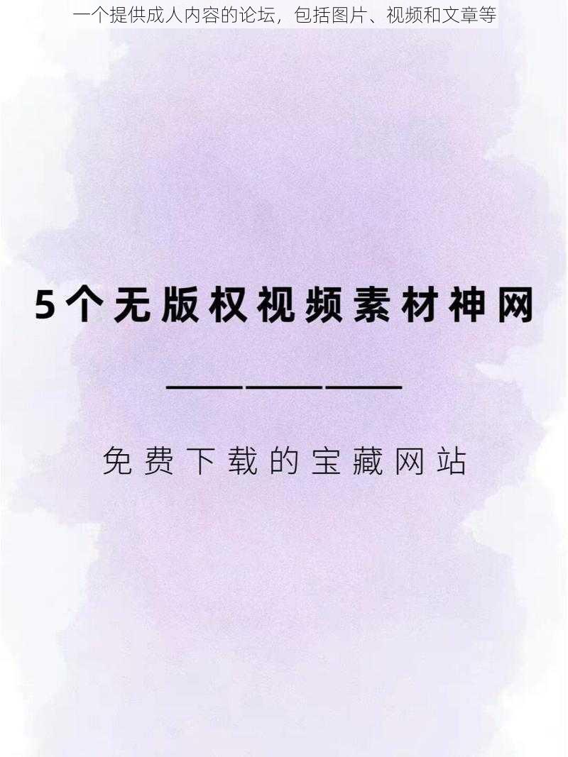 一个提供成人内容的论坛，包括图片、视频和文章等