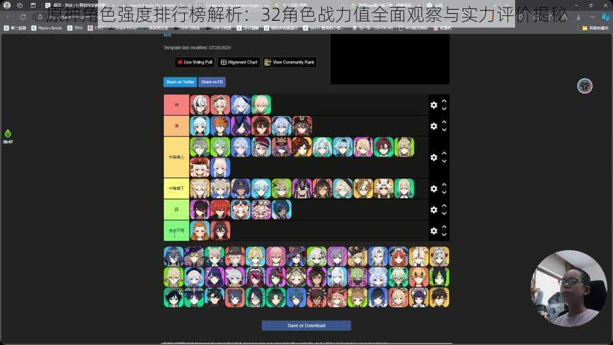 原神角色强度排行榜解析：32角色战力值全面观察与实力评价揭秘
