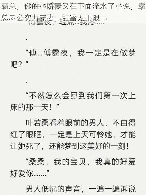 霸总，你的小娇妻又在下面流水了小说，霸总老公实力宠妻，甜蜜无下限