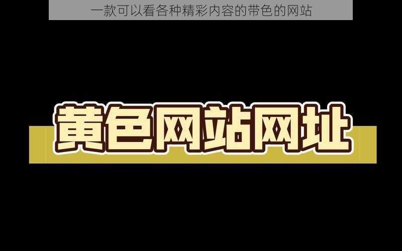 一款可以看各种精彩内容的带色的网站