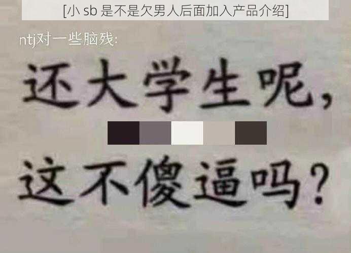 [小 sb 是不是欠男人后面加入产品介绍]