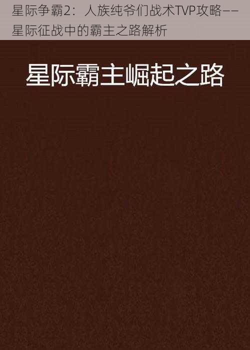 星际争霸2：人族纯爷们战术TVP攻略——星际征战中的霸主之路解析