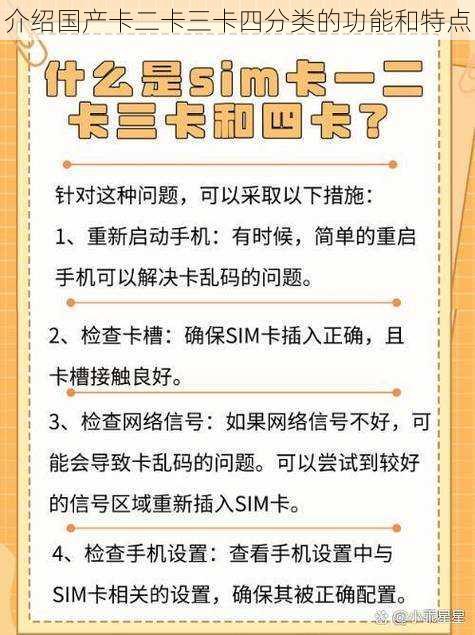 介绍国产卡二卡三卡四分类的功能和特点