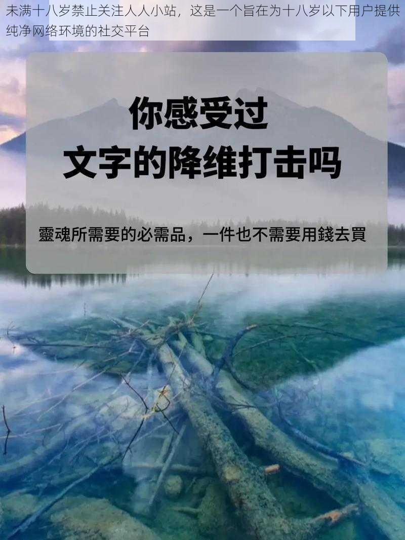 未满十八岁禁止关注人人小站，这是一个旨在为十八岁以下用户提供纯净网络环境的社交平台