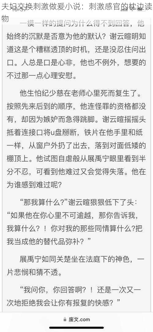 夫妇交换刺激做爰小说：刺激感官的枕边读物