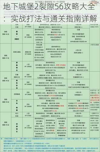 地下城堡2裂隙56攻略大全：实战打法与通关指南详解