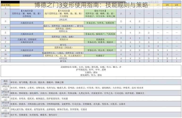 博德之门3变形使用指南：技能规则与策略