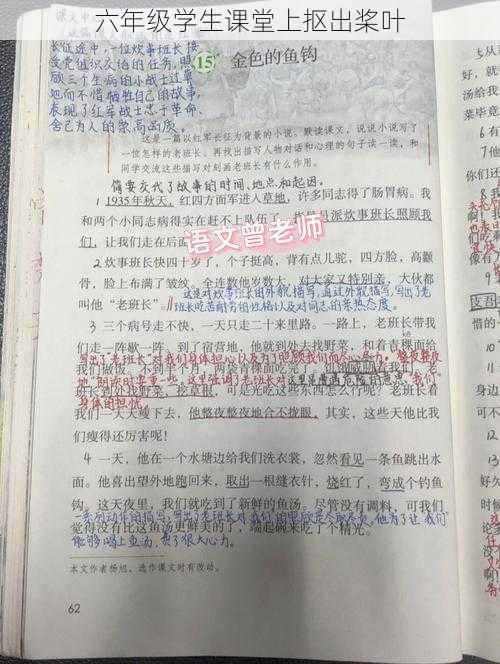 六年级学生课堂上抠出桨叶