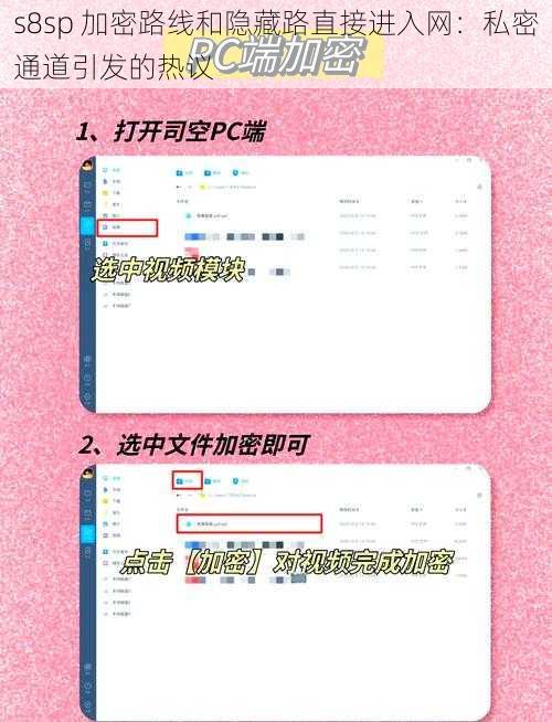 s8sp 加密路线和隐藏路直接进入网：私密通道引发的热议