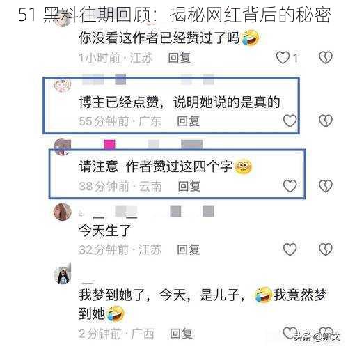 51 黑料往期回顾：揭秘网红背后的秘密