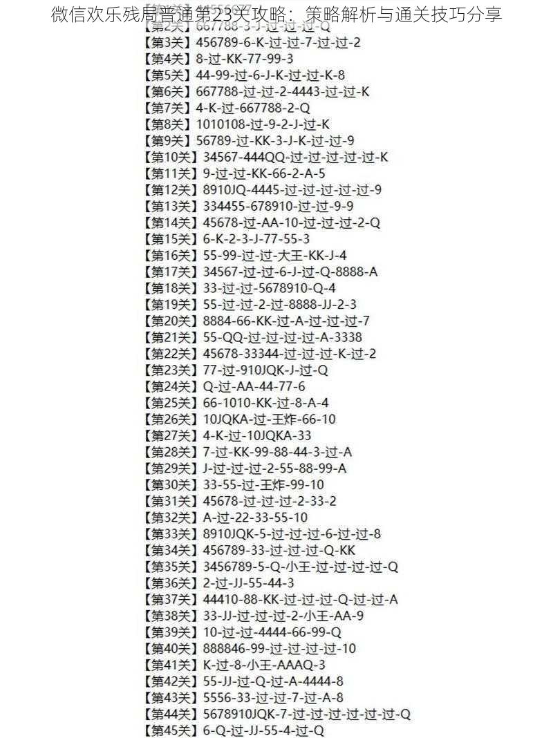 微信欢乐残局普通第23关攻略：策略解析与通关技巧分享