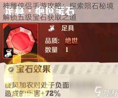 神雕侠侣手游攻略：探索陨石秘境 解锁五级宝石获取之道