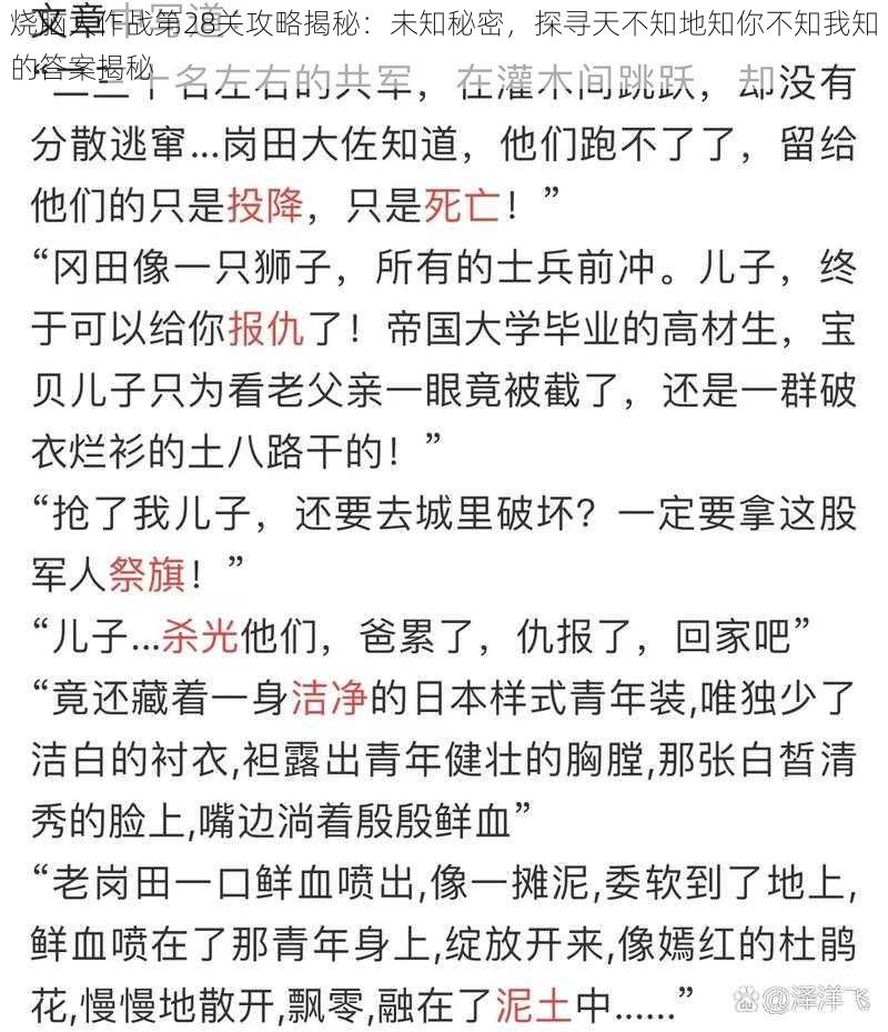 烧脑大作战第28关攻略揭秘：未知秘密，探寻天不知地知你不知我知的答案揭秘