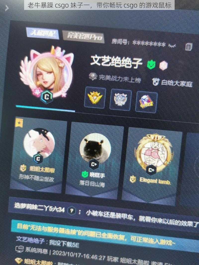 老牛暴躁 csgo 妹子一，带你畅玩 csgo 的游戏鼠标