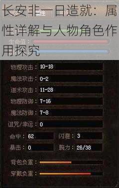 长安非一日造就：属性详解与人物角色作用探究