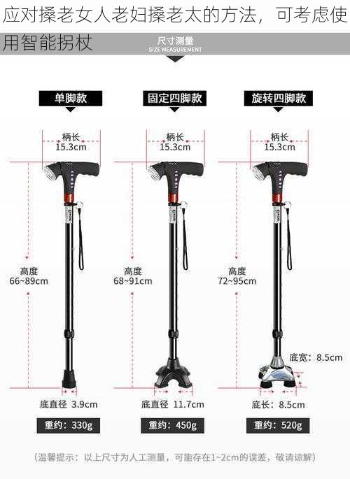 应对搡老女人老妇搡老太的方法，可考虑使用智能拐杖