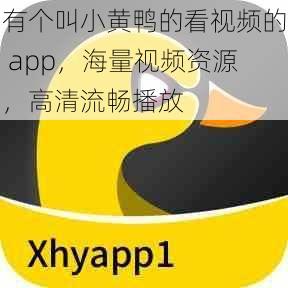 有个叫小黄鸭的看视频的 app，海量视频资源，高清流畅播放