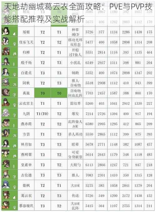 天地劫幽城葛云衣全面攻略：PVE与PVP技能搭配推荐及实战解析