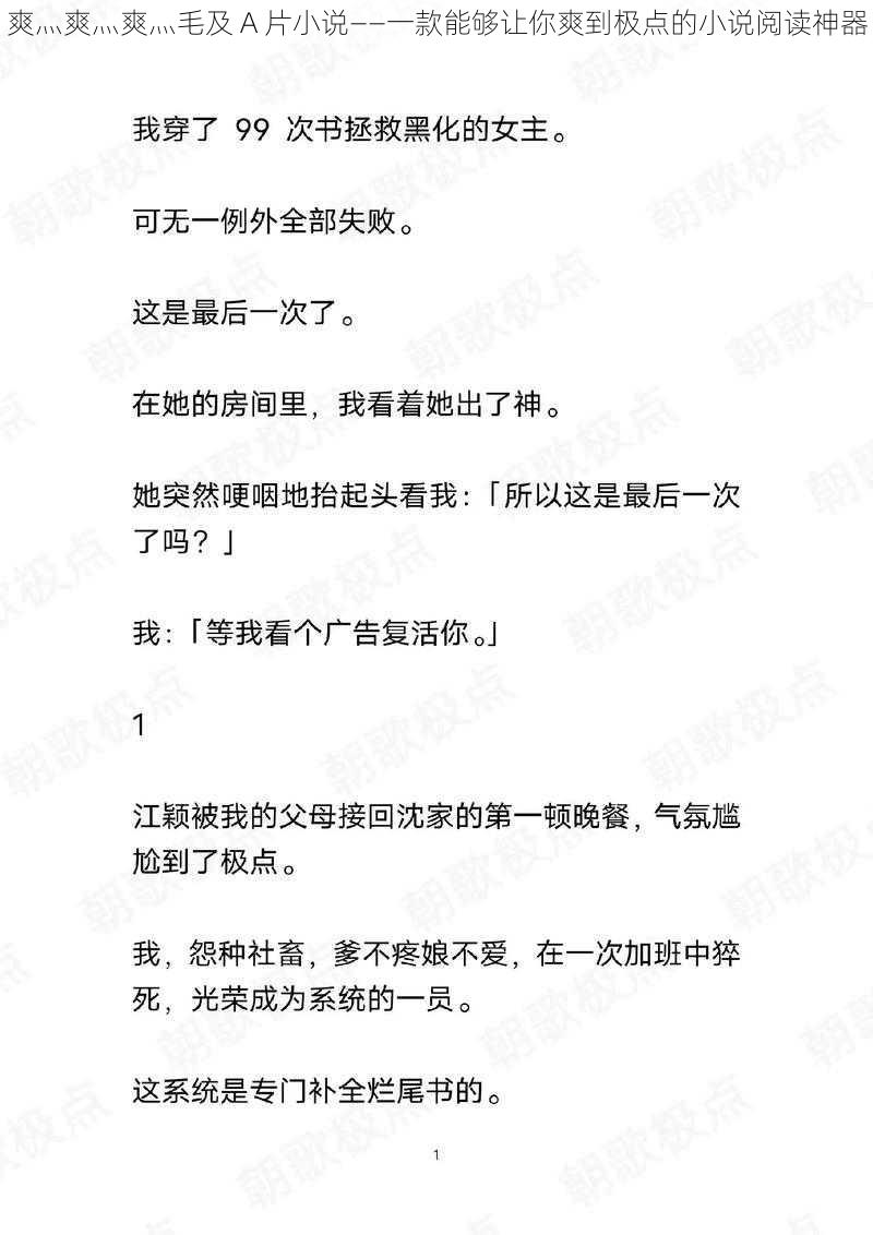 爽灬爽灬爽灬毛及 A 片小说——一款能够让你爽到极点的小说阅读神器