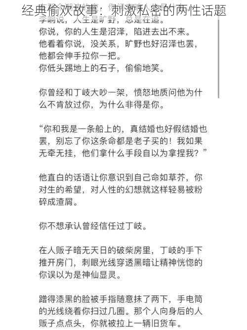 经典偷欢故事：刺激私密的两性话题