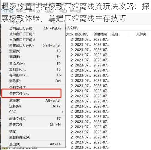 超级放置世界极致压缩离线流玩法攻略：探索极致体验，掌握压缩离线生存技巧