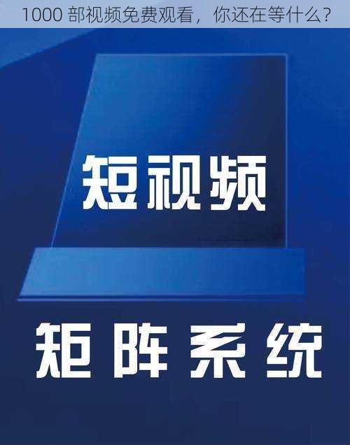 1000 部视频免费观看，你还在等什么？