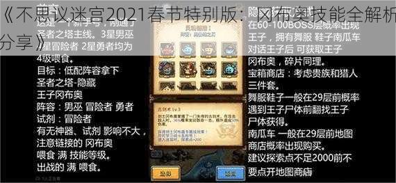 《不思议迷宫2021春节特别版：冈布奥技能全解析分享》