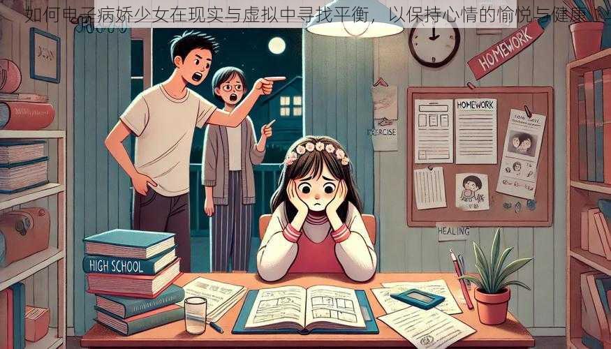 如何电子病娇少女在现实与虚拟中寻找平衡，以保持心情的愉悦与健康