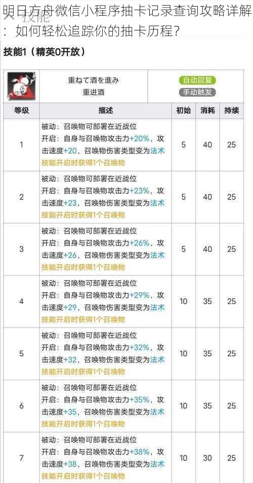 明日方舟微信小程序抽卡记录查询攻略详解：如何轻松追踪你的抽卡历程？