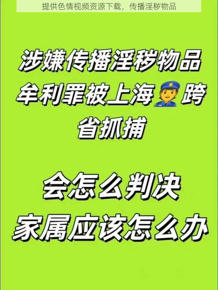 提供色情视频资源下载，传播淫秽物品