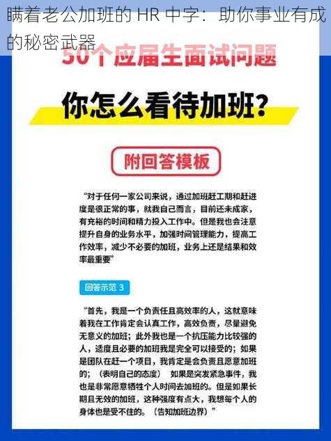 瞒着老公加班的 HR 中字：助你事业有成的秘密武器