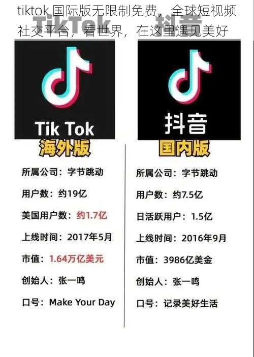 tiktok 国际版无限制免费，全球短视频社交平台，看世界，在这里遇见美好