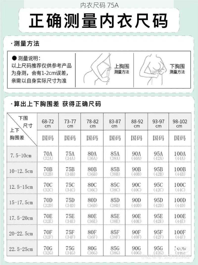 内衣尺码 75A