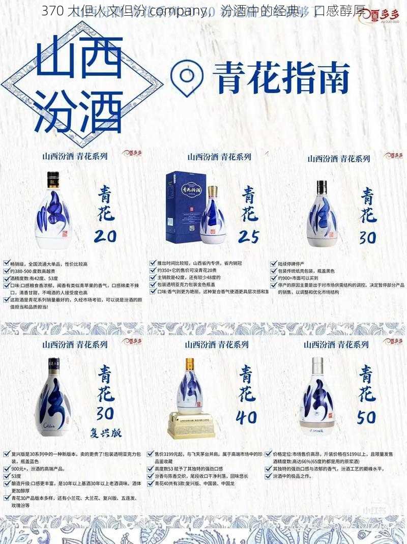 370 大但人文但汾 company，汾酒中的经典，口感醇厚