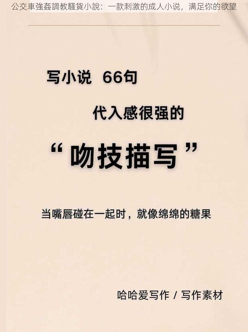 公交車強姦調教騷貨小說：一款刺激的成人小说，满足你的欲望