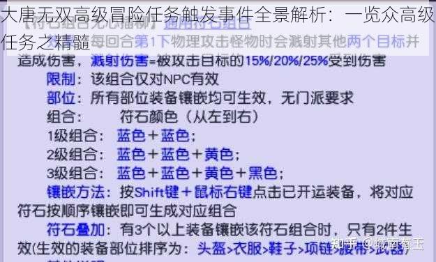 大唐无双高级冒险任务触发事件全景解析：一览众高级任务之精髓