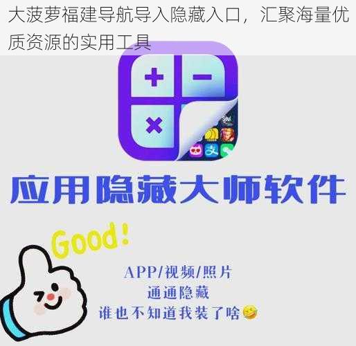 大菠萝福建导航导入隐藏入口，汇聚海量优质资源的实用工具